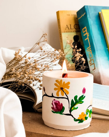 Aurora - Hand painted Scented Concrete Candle