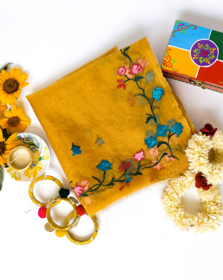 Rang - Handpainted Yellow Dupatta
