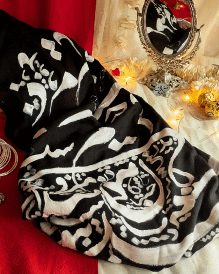 Qatra- Handpainted Calligraphy Scarf