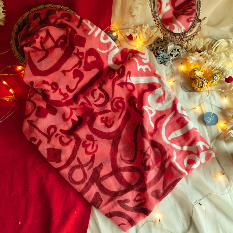 Haroof - Handpainted Calligraphy Scarf