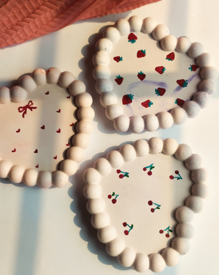 Heart Shaped - Hand painted Trays