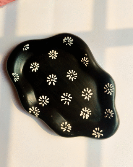 Midnight Bloom- Handpainted Tray