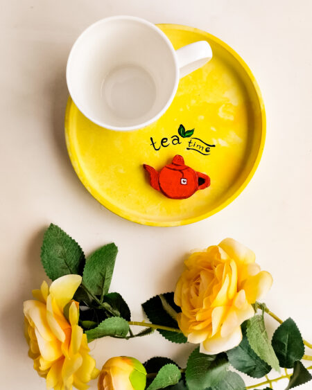 Tea Time - Handpainted 3d Concrete Tray
