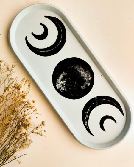 Miracle Moon - Handpainted Concrete Tray