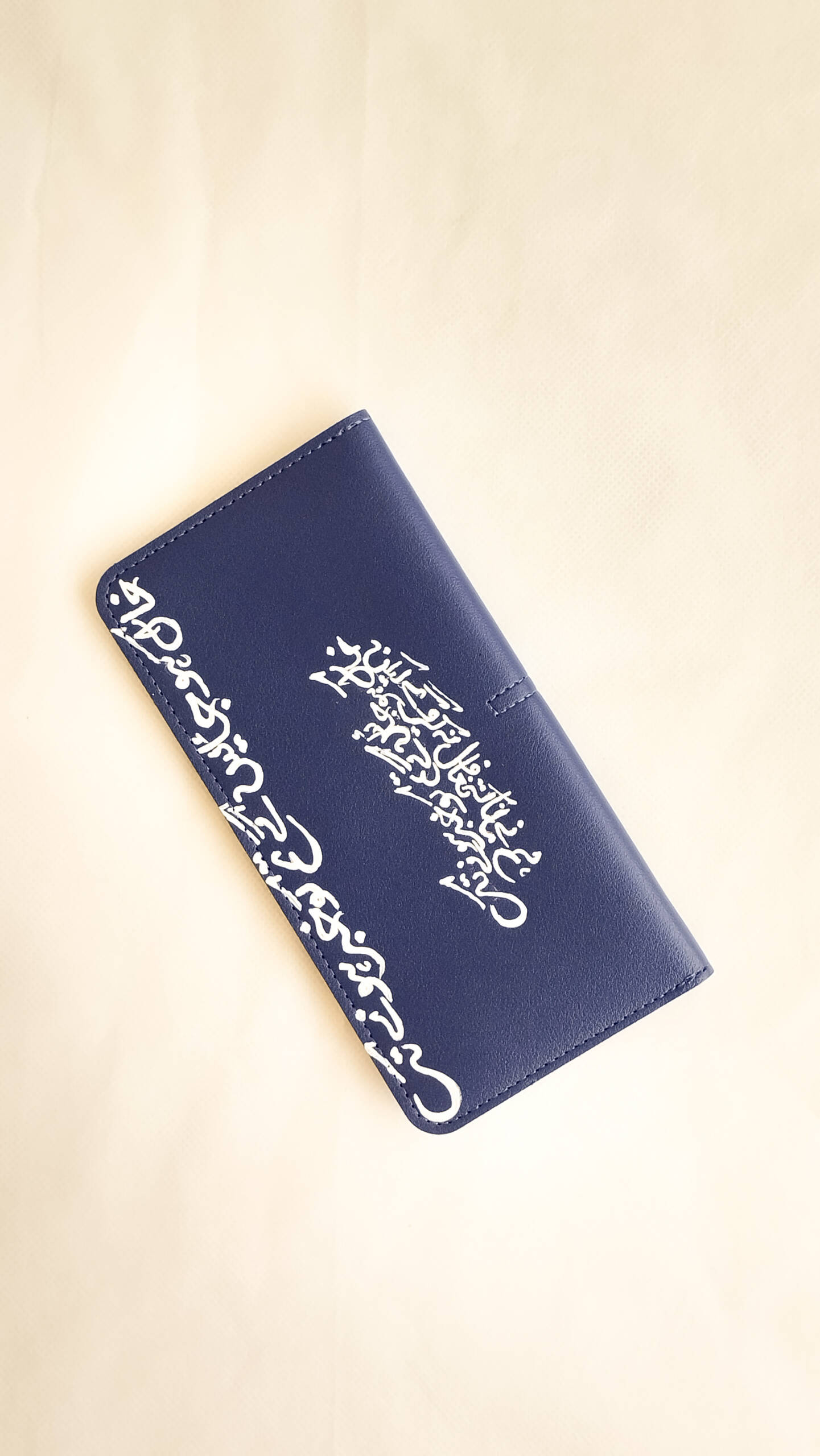 Handpainted Poetry Wallet – Khaak Ho Jayen Gay – (Navy Blue) - Image 2