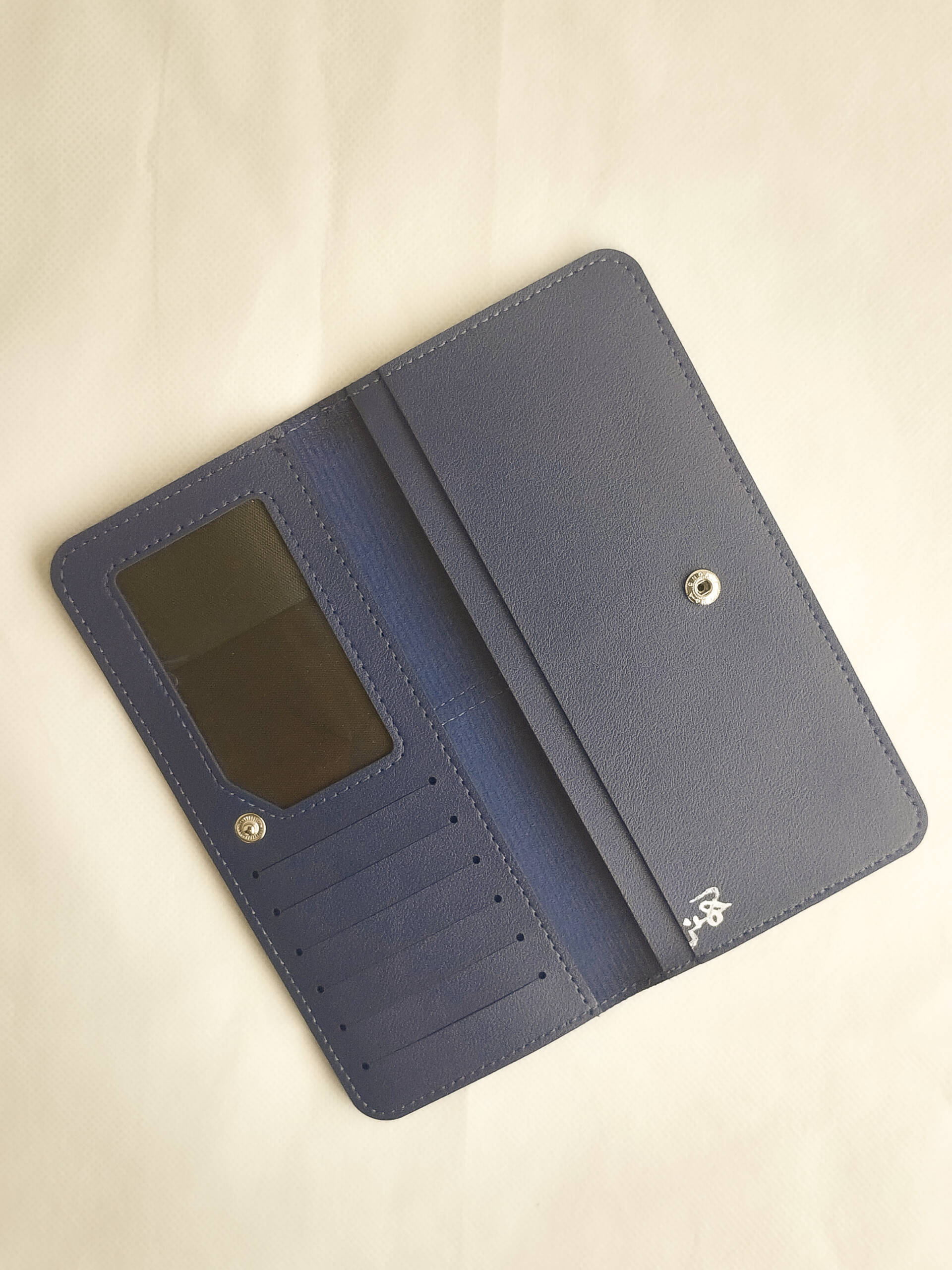 Handpainted Poetry Wallet – Khaak Ho Jayen Gay – (Navy Blue) - Image 4