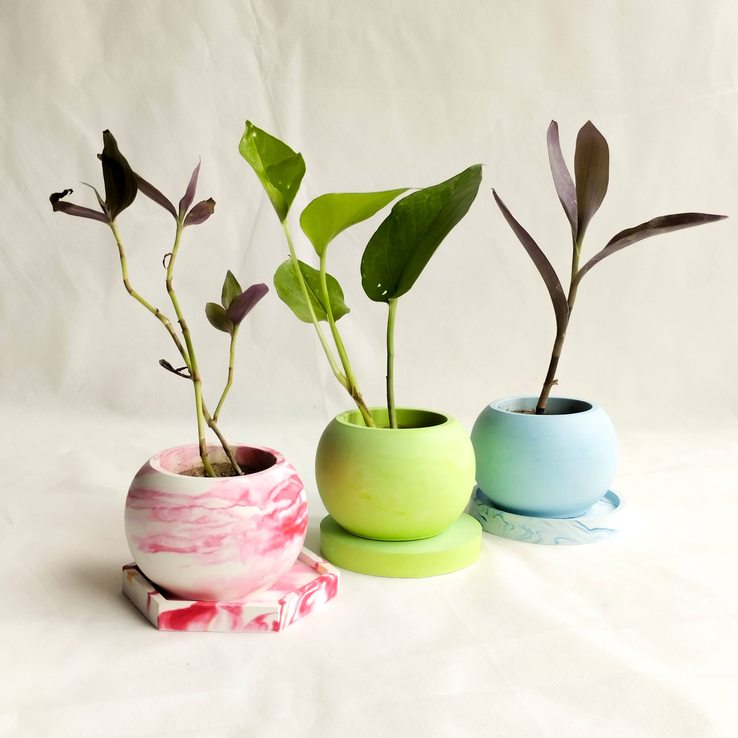 3 Planter Set with Coasters