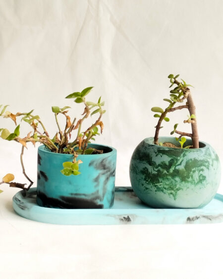 Blue Planter Set - Home Decor Set